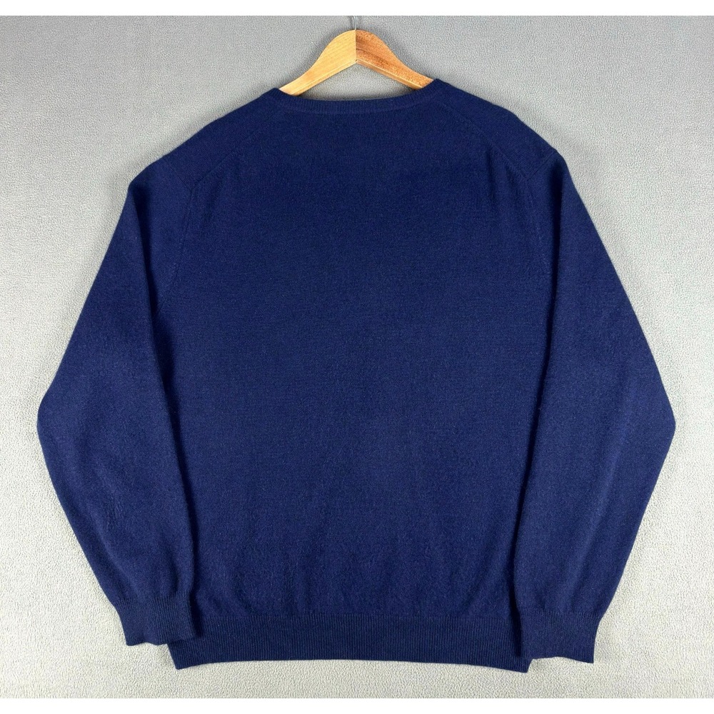 Club Room Sweater Mens XL Navy Blue Estate Cashmere Quiet Luxury Minimalist - Picture 3 of 5